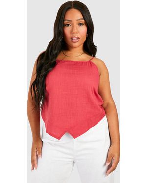 Boohoo Plus Cotton Asymmetric Cami - Red