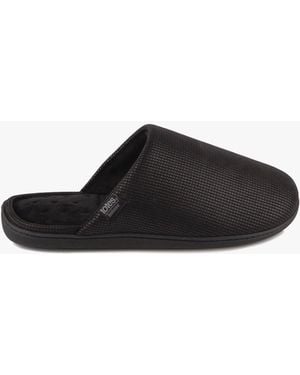 Totes Isotoner Square Patterned Smart Mule Slippers - Black