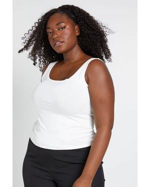 Boohoo Plus Super Soft Touch Vest - White