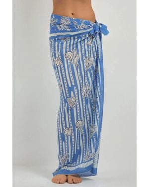 Hiccup Printed Beach Maxi Cover-Up - Blue