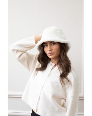 SVNX Soft Plush Bucket Hat - White
