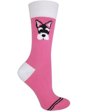 Sock Snob 1 Pair Novelty Cat Dog Socks With Beagle Pug Scotty Dog - Pink