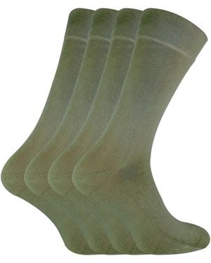 Sock Snob 4 Pack Ladies Luxury Bamboo Crew Dress Socks - Green