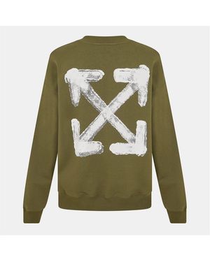 Off-White c/o Virgil Abloh Off Crew Neck Long Sleeve Regular Fit Sweatshirt - Green