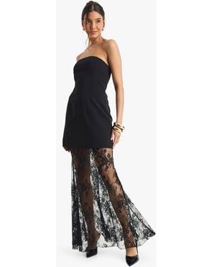 Boohoo Premium Structured Lace Maxi Dress - Black