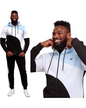 KAM Jeanswear Kam Two Piece Tracksuit Hoodie & Jogger Set - Black
