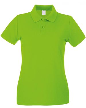 Fruit Of The Loom Ladies Lady Fit Short-Sleeved Polo Shirt (Lime) Cotton - Green