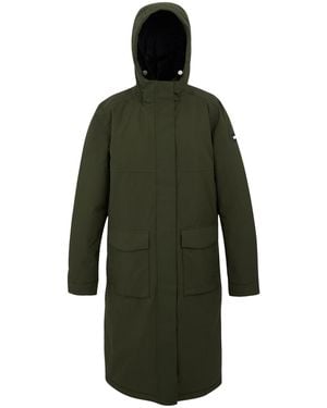 Regatta Ladies Yarli Longline Waterproof Jacket (Dark/Light Vanilla) - Green