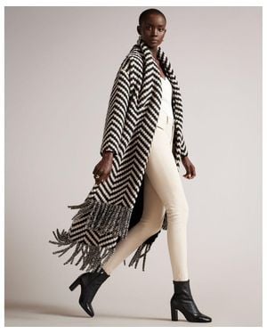 Ted Baker Jilliya Oversized Twill Knit Scarf Coat - Natural