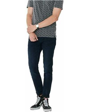 Only & Sons And Skinny Fit Stretch Jeans - Blue