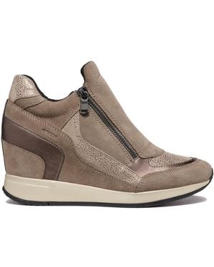 Geox Nydame Wedge Trainers - Brown