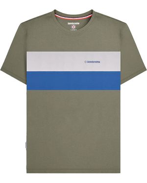 Lambretta Panelled Short-Sleeved T-Shirt Cotton - Green