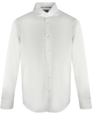 Aquascutum Branded Long Sleeve Shirt Cotton - White