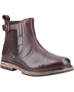 Pod Apollo Leather/Textile Dark Boots - Brown