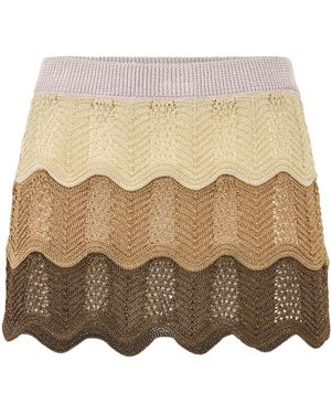 Philipp Plein Mini Skirt Color Wave - Naturel
