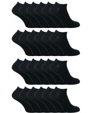 Sock Snob 24 Pack Multipack Cotton Trainer Socks For - Black