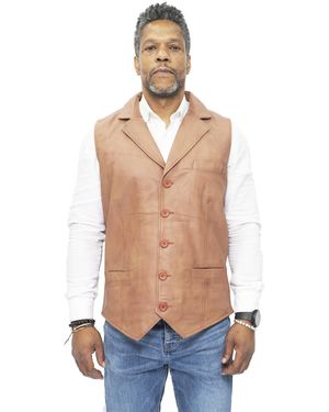 Infinity Leather Smart Classic Waistcoat-Bristol - Blue