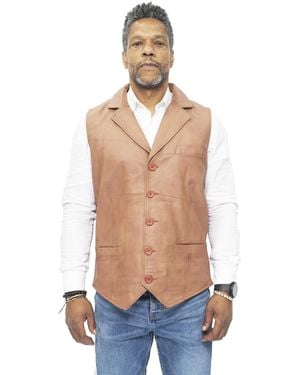 Infinity Leather Smart Classic Waistcoat-Bristol - Blue
