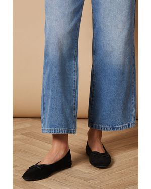 Oasis Mariselle Faux Suede Soft Ballet Court Shoes - Blue