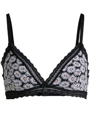 HUGO Trim Bra With Daisy Print - Black