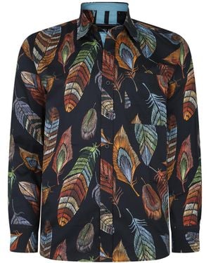 KAM Jeanswear Kam Printed Big & Tall Cotton Check Shirt - Black