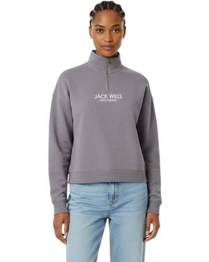 Jack Wills Honeylane Sweatshirt Met Halve Rits (Schemerig) - Grijs