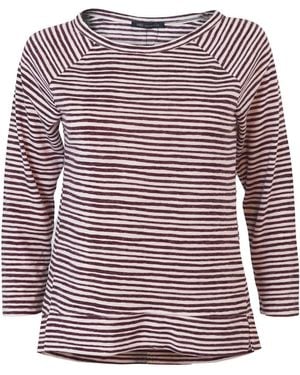 Marks & Spencer Wavy Striped Boat Neck Top - Red