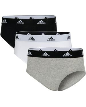 adidas 3 Pack Logo Print Bikini - Black