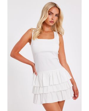 Quiz Tiered Mini Dress - White