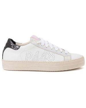 P448 John Lowtop Perforated Trainers - White