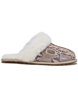 Australia Luxe Closed Mule Snake Sheepskin - White
