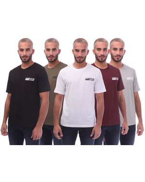 Jack & Jones And Speed T-Shirt (Pack Of 5) (Multicoloured) - Pink