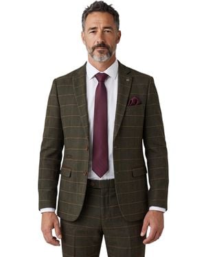 Paul Andrew Tweed Herringbone Formal Check Blazer - Black