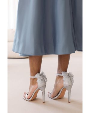 Where's That From Wheres 'Lia' Barely There High Heel With Diamante Bow Detail - Blue