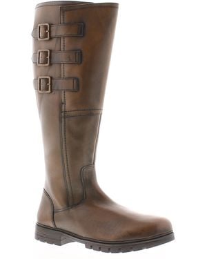 Wynsors Long Boots Maizie Leather Zip Bronze - Brown