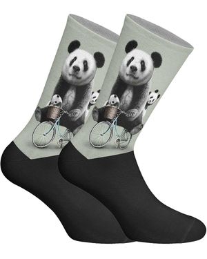 Jenes Socks Elastic Printed Long - Black