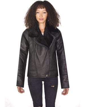 Infinity Leather B3 Sheepskin Flying Jacket-Bergamo - Black