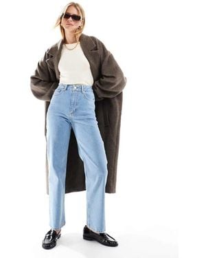 ASOS Mid Rise Relaxed Straight Grazer Jean - Blue