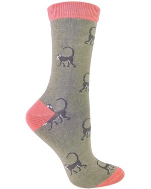 Miss Sparrow Novelty Animal Soft Bamboo Breathable Socks - Grey