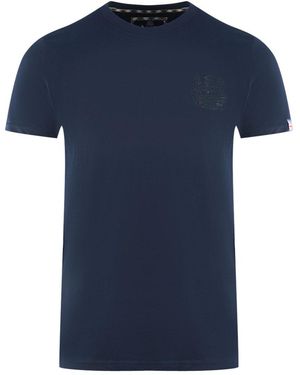 Aquascutum London Tonal Aldis Logo T-Shirt - Blue