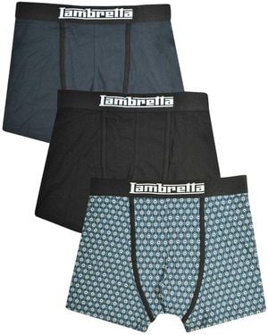 Lambretta Boxershorts Met Herenlogo (3-Pack) (Marine/Zilver/Zwart) - Blauw
