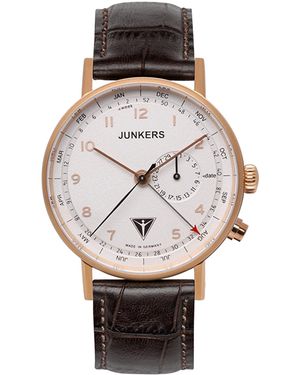 Victoria Hyde London Junkers Icebird F13 Series Quartz Watch With Leather Strap 6736-4 - Metallic