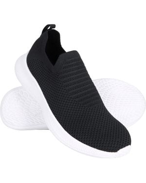 Mountain Warehouse 'Glade' Slip On Comfort Shoes Casual Lightweight Breathable Trainers Textile - Black