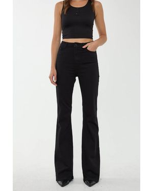 Hiccup High Waist Flarejeans - Black