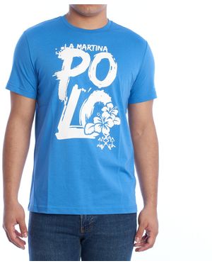 La Martina Ymr323-Js206 Regular Fit Short Sleeve T-Shirt - Blue