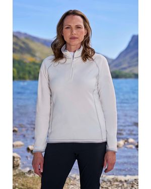 Mountain Warehouse 'Montana' Microfleece Jacket Half Zip Breathable Quick Dry Jumper - Grey