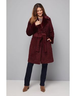 Wallis Textured Fur Midi Coat