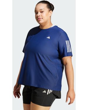 adidas Own The Run Tee (Plus Size) - Blue