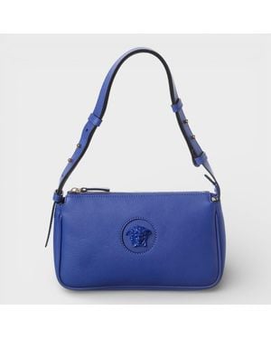 Versace Medusa Small Leather Shoulder Bag - Blue
