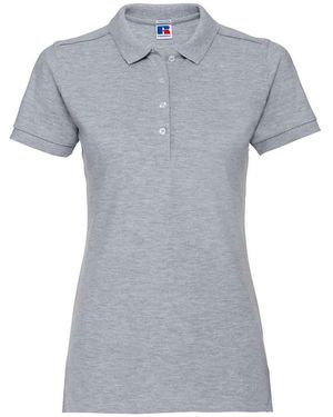 Russell Ladies Pique Stretch Polo Shirt (Light Oxford) - Grey